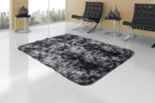 Tapete Sala Peludo Felpudo 2,00x2,40 Preto Mesclado - Am decor Menor preço em Tapete Sala Peludo Felpudo 2,00x2,40 Preto Mesclado - Am decor