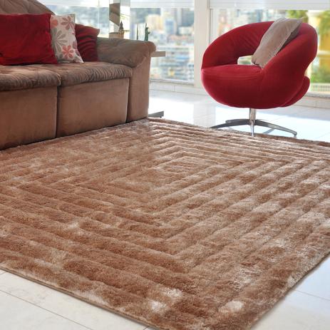 Tapete Silk Shaggy 3D Khaki Quadri 1,00m x 1,50m - Tessi é boa?