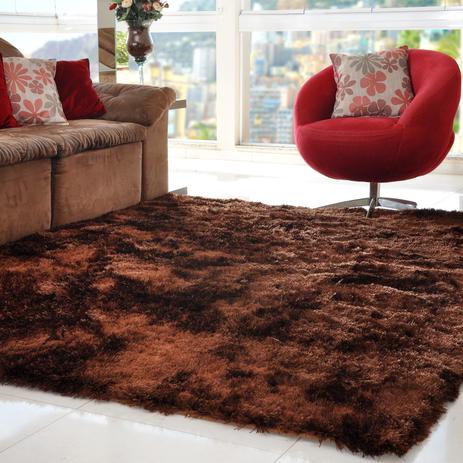 Tapete Silk Shaggy Premium Marrom 1,00m x 1,50m - Tessi Menor preço em Tapete Silk Shaggy Premium Marrom 1,00m x 1,50m - Tessi