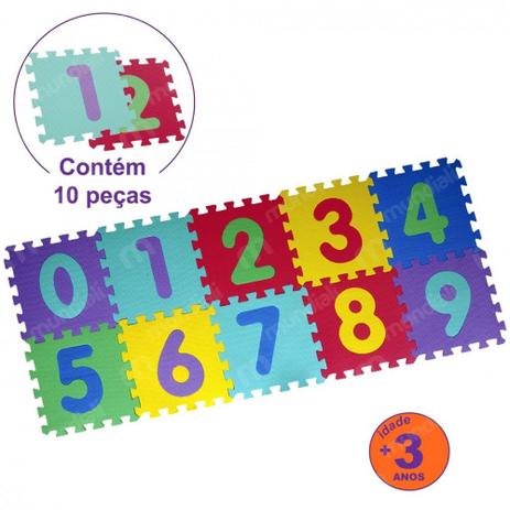 Tapete Tatame Colorido de Atividades Infantil Numeros com 10 Pecas Mor Menor preço em Tapete Tatame Colorido de Atividades Infantil Numeros com 10 Pecas Mor