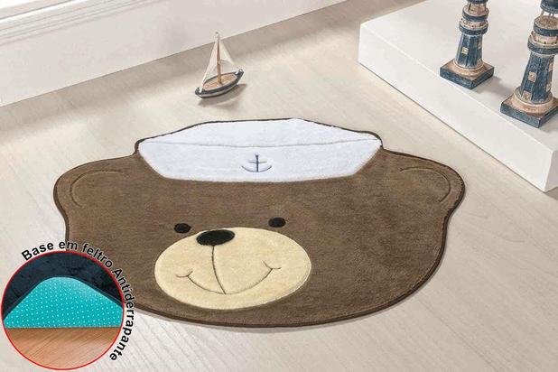 Tapete Urso Marinheiro Pelucia Premium Antiderrapante Castor Quarto Menino Fofo - Guga tapetes Menor preço em Tapete Urso Marinheiro Pelucia Premium Antiderrapante Castor Quarto Menino Fofo - Guga tapetes