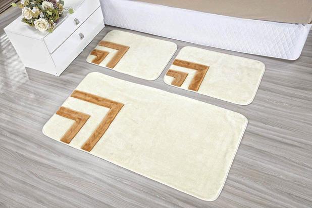 Tapete Veneza Premium para Quarto Kit 3 Pçs Palha - Guga tapetes Menor preço em Tapete Veneza Premium para Quarto Kit 3 Pçs Palha - Guga tapetes