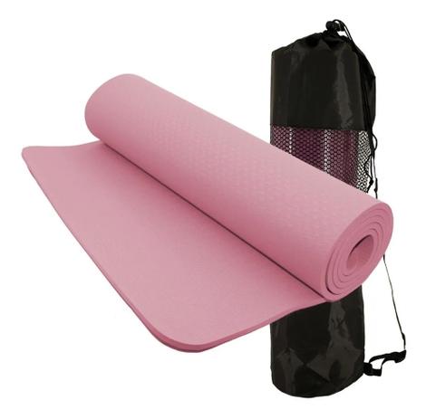 Tapete Yoga Mat - Colchonete Ginástica - Grande Premium 8mm 7145 rosa - MB