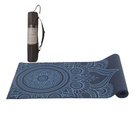 Tapete Yoga Mat Pilates PVC Com Estampa e Bolsa Transporte - Yangfit Menor preço em Tapete Yoga Mat Pilates PVC Com Estampa e Bolsa Transporte - Yangfit