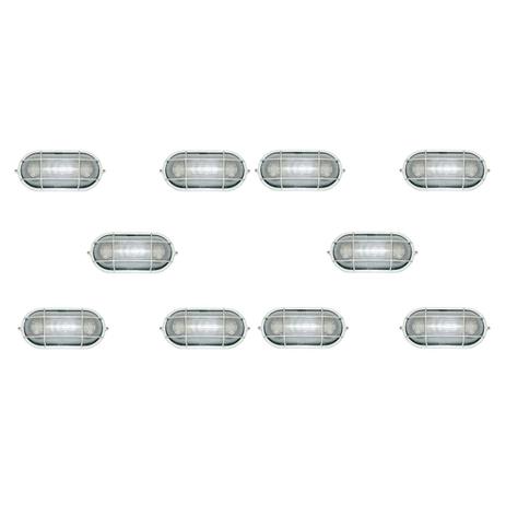 Tartaruga Oval 20cm Aluminio Pint. Epoxi E-27 1 Lamp. Max 60w C/ Grade Branca 10 unidades - Home Line Menor preço em Tartaruga Oval 20cm Aluminio Pint. Epoxi E-27 1 Lamp. Max 60w C/ Grade Branca 10 unidades - Home Line