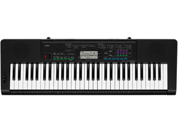 Teclado Arranjador Casio CTK-3400 com Fonte - com 61 Teclas