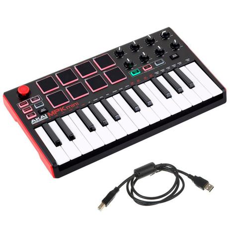 Teclado Controlador Akai MPK Mini Mk2 25 Teclas MIDI USB - Teclado Controlador - Magazine Luiza
