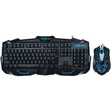 Teclado e Mouse Gamer com Fio USB com Detalhe AZUL Multilaser TC195 Menor preço em Teclado e Mouse Gamer com Fio USB com Detalhe AZUL Multilaser TC195