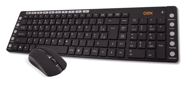 Teclado e Mouse OEX TM401 Combo Multimídia, Sem fio, Preto Menor preço em Teclado e Mouse OEX TM401 Combo Multimídia, Sem fio, Preto