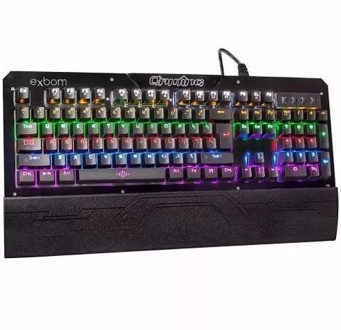 Teclado Gamer Mecânico Profissional Acabamento em Metal - BK-GX1 Anti Ghost - Preto - 47cm - Exbom Menor preço em Teclado Gamer Mecânico Profissional Acabamento em Metal - BK-GX1 Anti Ghost - Preto - 47cm - Exbom