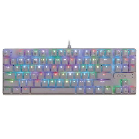 Teclado Gamer Mecanico Switch azul Branco Phantom TC700 Oex Menor preço em Teclado Gamer Mecanico Switch azul Branco Phantom TC700 Oex