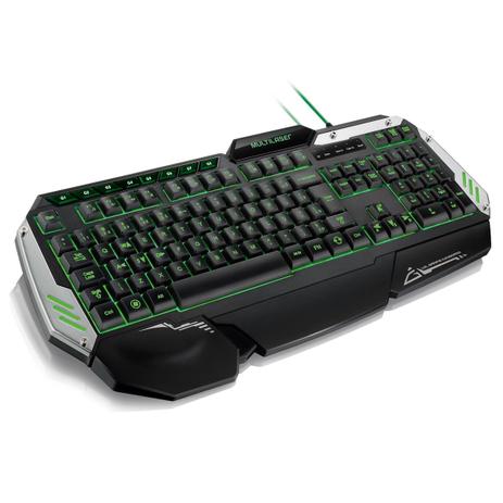 Teclado Gamer Multilaser Metal War Usb Led Verde-Vermelho-Amarelo TC189 Menor preço em Teclado Gamer Multilaser Metal War Usb Led Verde-Vermelho-Amarelo TC189