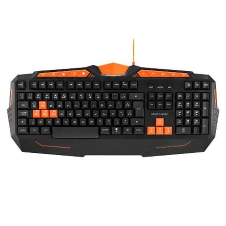 Teclado Gamer Multimídia USB Abnt2 Preto E Laranja TC211 Multilaser Menor preço em Teclado Gamer Multimídia USB Abnt2 Preto E Laranja TC211 Multilaser