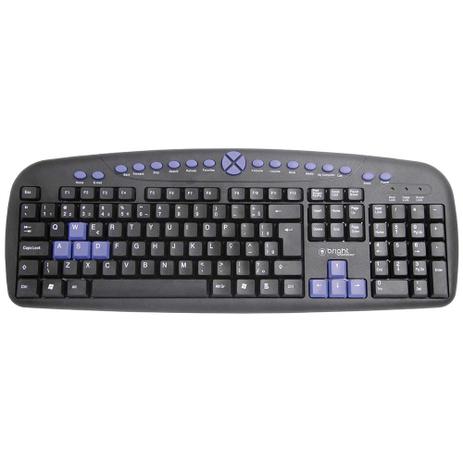 Teclado Gamer Multimidia Usb Azul 0483 Bright Menor preço em Teclado Gamer Multimidia Usb Azul 0483 Bright