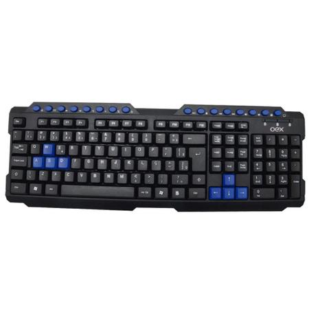Teclado Gamer OEX Action TC200 - Preto com Azul Menor preço em Teclado Gamer OEX Action TC200 - Preto com Azul