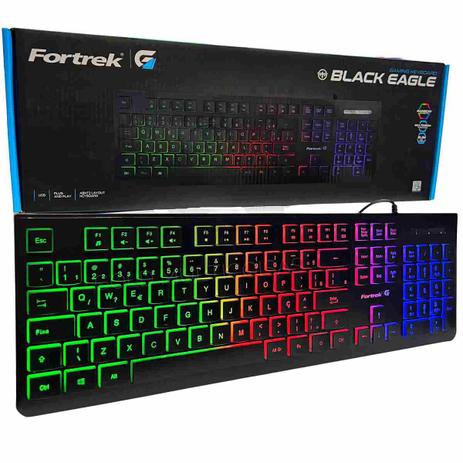 Teclado Gamer Slim Multimídia BLACK EAGLE Preto Fortrek ABNT2 Menor preço em Teclado Gamer Slim Multimídia BLACK EAGLE Preto Fortrek ABNT2