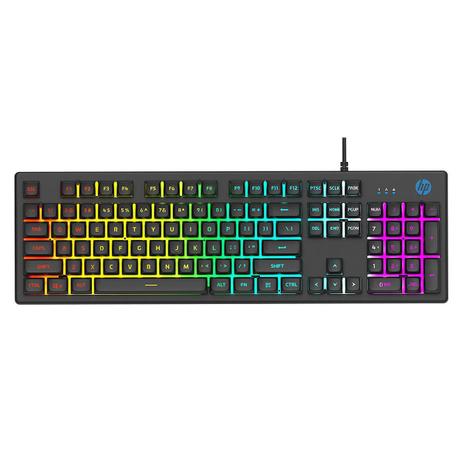 Teclado Gamer USB LED Hp K500F ABNT2 Preto Menor preço em Teclado Gamer USB LED Hp K500F ABNT2 Preto