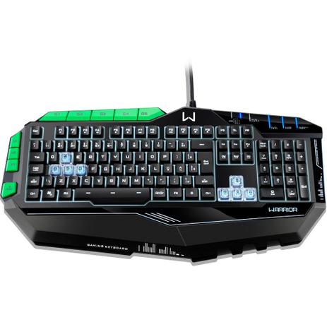 Teclado Gamer USB Multilaser Warrior TC199 - Preto e Verde Menor preço em Teclado Gamer USB Multilaser Warrior TC199 - Preto e Verde