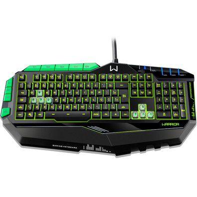 Teclado Gamer Warrior TC199 com teclas macro LED 7 cores USB Preto e verde Multilaser Menor preço em Teclado Gamer Warrior TC199 com teclas macro LED 7 cores USB Preto e verde Multilaser
