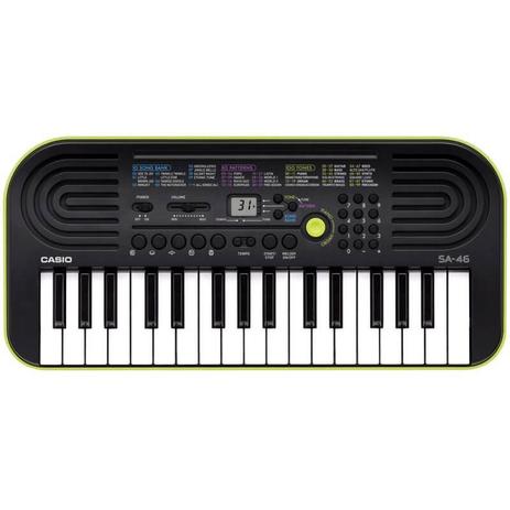 Teclado Infantil Casio SA 46 Preto/Verde com 32 Teclas 100 Timbres e Visor LCD Menor preço em Teclado Infantil Casio SA 46 Preto/Verde com 32 Teclas 100 Timbres e Visor LCD