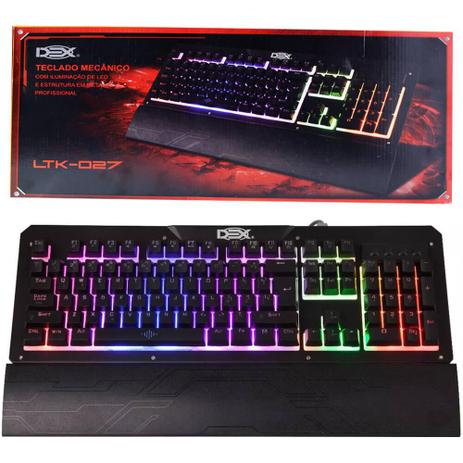Teclado Mecanico Gamer Com Apoio e Iluminacao - LTK-027 - Dex Menor preço em Teclado Mecanico Gamer Com Apoio e Iluminacao - LTK-027 - Dex