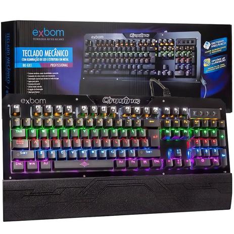 Teclado Mecânico Gamer Profissional Usb Abnt2 Iluminado Led Rgb Metal Exbom BK-GX1 Preto é boa?