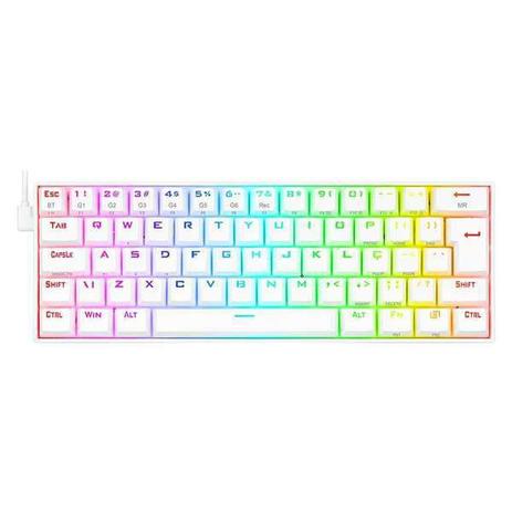 Teclado mecânico gamer redragon draconic 60% rgb, lunar white, usb c e  bluetooth, switch brown, abnt2, preto k530w rgb (pt brown) - Teclado -  Magazine Luiza