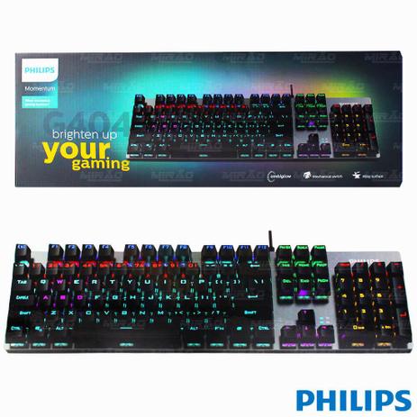 Teclado Mecânico Gamer Usb Led Rgb Luminoso PHILIPS- G404 Menor preço em Teclado Mecânico Gamer Usb Led Rgb Luminoso PHILIPS- G404