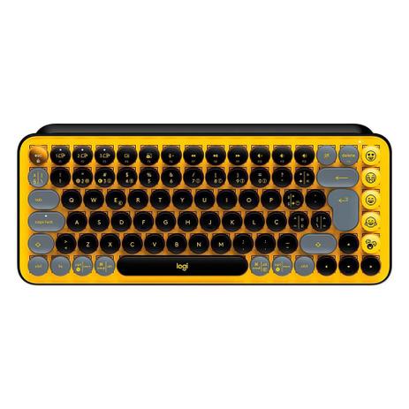 Teclado Mecânico Sem Fio Logitech POP Keys, Switch Brown, Bluetooth, Teclas Emoji Personalizáveis, USB, Amarelo Blast - 920-010710 Menor preço em Teclado Mecânico Sem Fio Logitech POP Keys, Switch Brown, Bluetooth, Teclas Emoji Personalizáveis, USB, Amarelo Blast - 920-010710