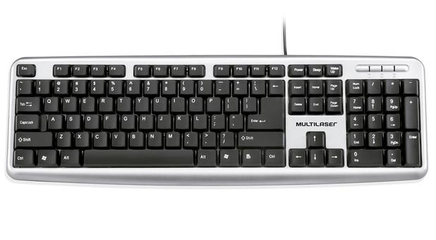 Teclado Multilaser Slim Standard Preto/Prata USB TC067 Menor preço em Teclado Multilaser Slim Standard Preto/Prata USB TC067