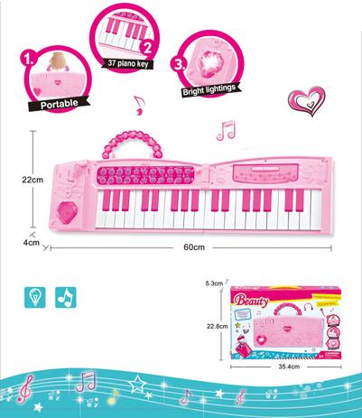 Teclado musical dobrável piano infantil rosa - mc18301 unica - Mega compras Menor preço em Teclado musical dobrável piano infantil rosa - mc18301 unica - Mega compras
