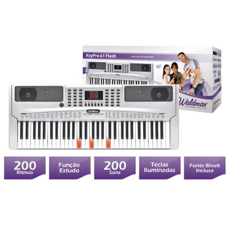 Teclado Musical KeyPro Flash 61 KEP-61F, Teclas Iluminadas, 61 Teclas - WALDMAN é boa?