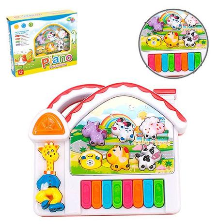 Piano Infantil Teclado Musical Som De Animais Fazendinha no Shoptime