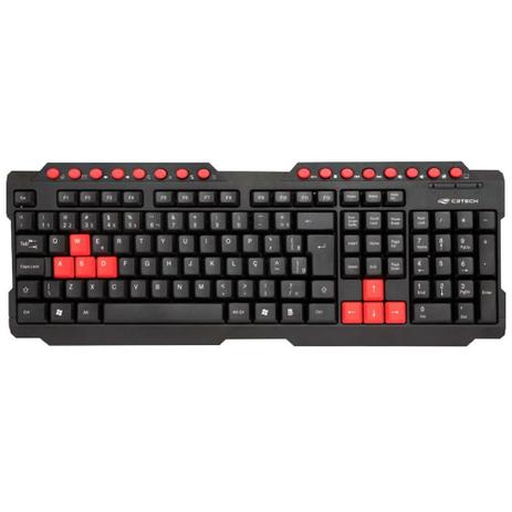 Teclado usb gamer red keys multimidia c3tech kg-10bk preto Menor preço em Teclado usb gamer red keys multimidia c3tech kg-10bk preto