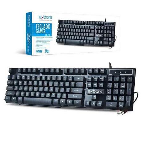 Teclado USB Gamer Semi Mecanico Iluminado Bk-152c - Exbom Menor preço em Teclado USB Gamer Semi Mecanico Iluminado Bk-152c - Exbom
