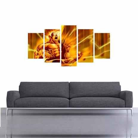 Tela 5 Peças Dragon Ball Z Quadro Decorativo 160x80cm - Quadros mais Menor preço em Tela 5 Peças Dragon Ball Z Quadro Decorativo 160x80cm - Quadros mais