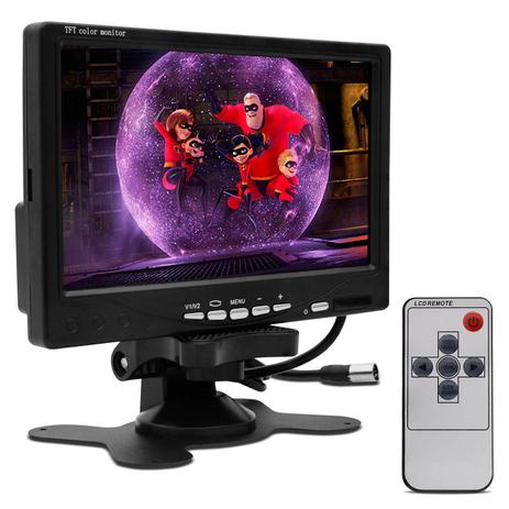 Tela Monitor LCD Portátil Automotivo 7 Polegadas Universal Controle Remoto Preto Modelo Escravo - Prime Menor preço em Tela Monitor LCD Portátil Automotivo 7 Polegadas Universal Controle Remoto Preto Modelo Escravo - Prime