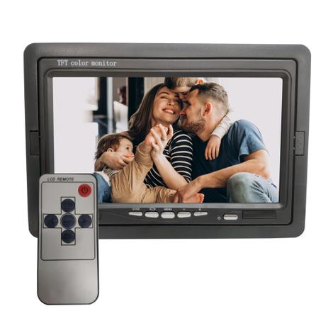 Tela monitor tft lcd 7 polegadas colorido e com controle remoto - 2 entradas av - MATTASHOP Menor preço em Tela monitor tft lcd 7 polegadas colorido e com controle remoto - 2 entradas av - MATTASHOP