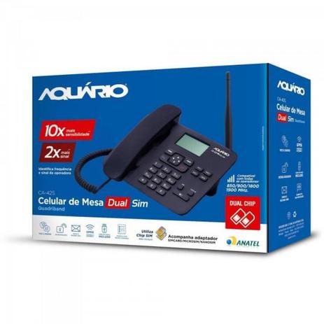 Telefone Celular Fixo CA42-S Preto Aquario Menor preço em Telefone Celular Fixo CA42-S Preto Aquario