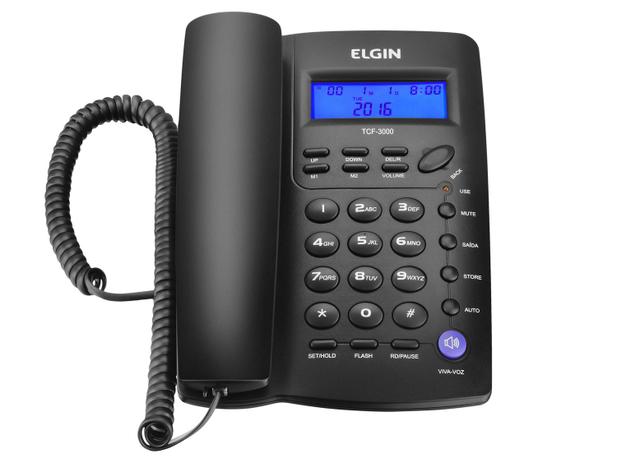 Telefone com Fio Elgin 42TCF3000 - Identificador de Chamada Viva Voz Chave Bloq.