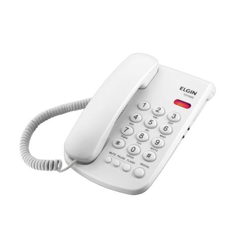 Telefone Com Fio Elgin TCF2000 C/ Bloqueador Branco Menor preço em Telefone Com Fio Elgin TCF2000 C/ Bloqueador Branco