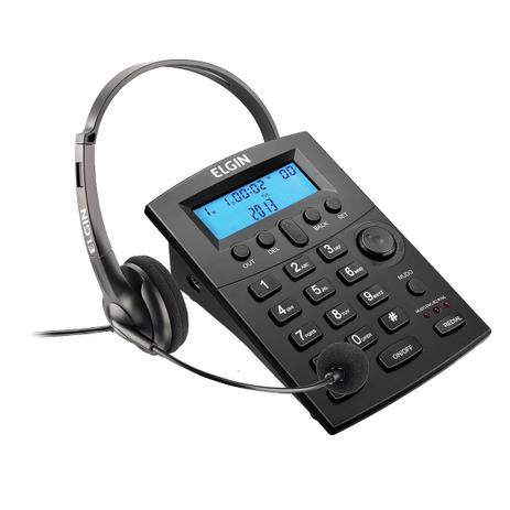 Telefone headset com identificador de chamadas hst-8000 preto - Elgin Menor preço em Telefone headset com identificador de chamadas hst-8000 preto - Elgin