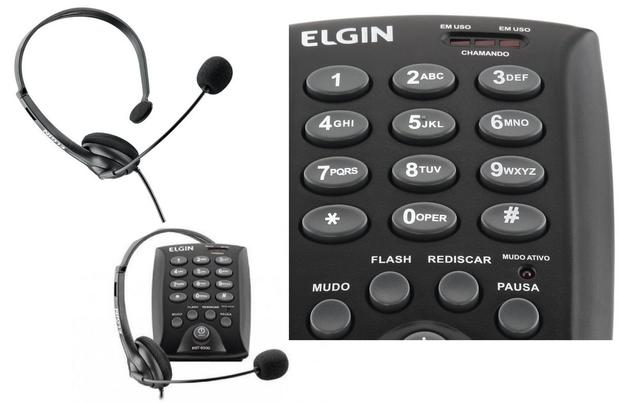 Telefone Headset Telemarketing Telefonista Elgin 6000 Top Menor preço em Telefone Headset Telemarketing Telefonista Elgin 6000 Top