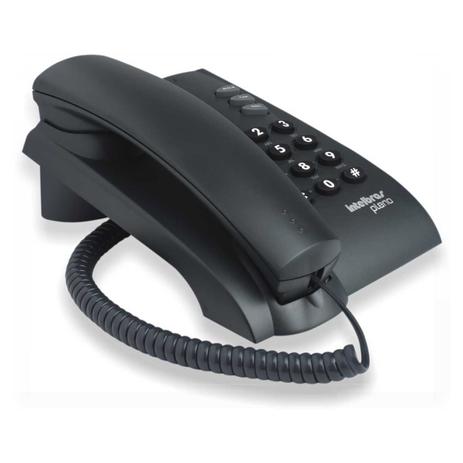 Telefone Intelbras Pleno Preto C/ Chave C/Fio Menor preço em Telefone Intelbras Pleno Preto C/ Chave C/Fio
