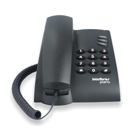 Telefone Intelbras Pleno Preto S/Chave C/Fio Menor preço em Telefone Intelbras Pleno Preto S/Chave C/Fio