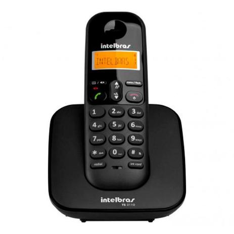 Telefone s/ Fio C/ID TS3110 Preto Intelbras Menor preço em Telefone s/ Fio C/ID TS3110 Preto Intelbras