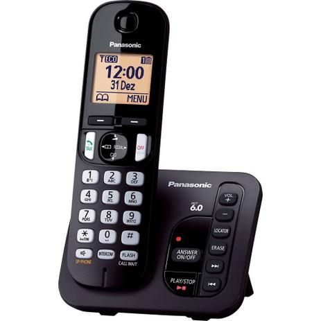 Telefone s/Fio Dect 6.0 Panasonic Preto KX-TGC220LBB Menor preço em Telefone s/Fio Dect 6.0 Panasonic Preto KX-TGC220LBB