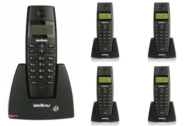 Telefone S/ fio digital TS 40 ID + 4 Ramal TS 40 R Intelbras Menor preço em Telefone S/ fio digital TS 40 ID + 4 Ramal TS 40 R Intelbras
