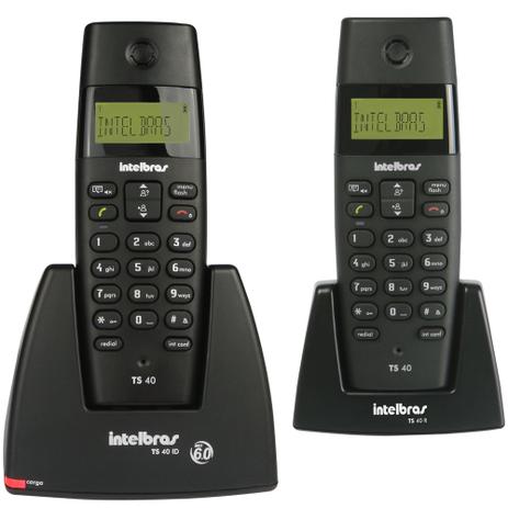Telefone s/ Fio Intelbras Dect TS 40 C c/ Identificador de Chamadas + Ramal Menor preço em Telefone s/ Fio Intelbras Dect TS 40 C c/ Identificador de Chamadas + Ramal