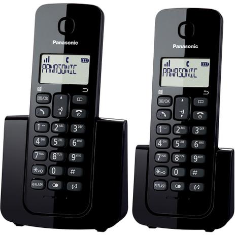 Telefone sem Fio com ID Base com Ramal KX-TGB112LBB Preto Panasonic